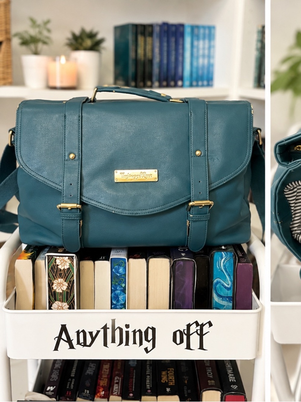 Teal Vintage House of Flynn Camera and Laptop Satchel